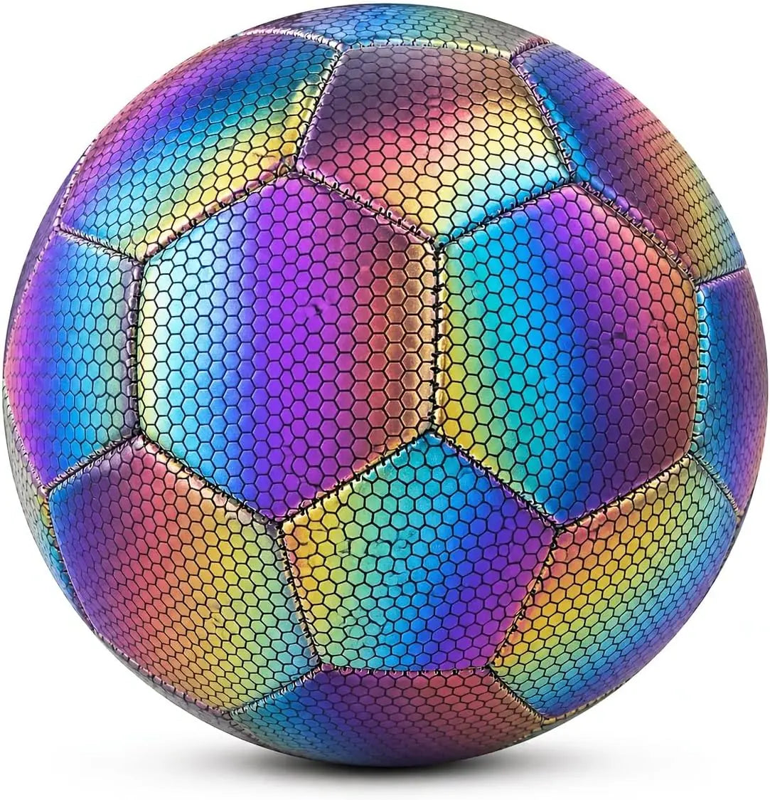 Balón de Fútbol Glow®️  Reflectante  Holográfico Luminoso Talla 5 Fútbol